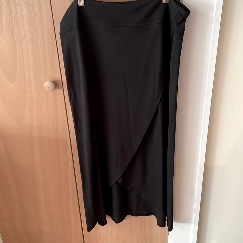 Athleta High low wrap Black size Large skirt ankle length